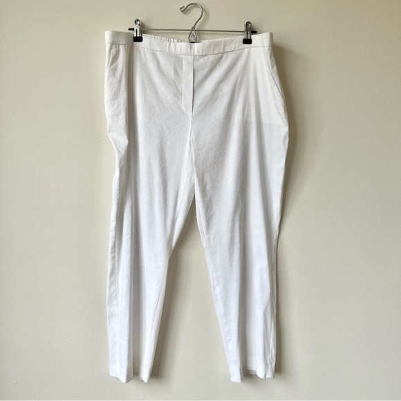 NWT Theory White Linen Treeca Pull On Pants - Picture 5 of 13